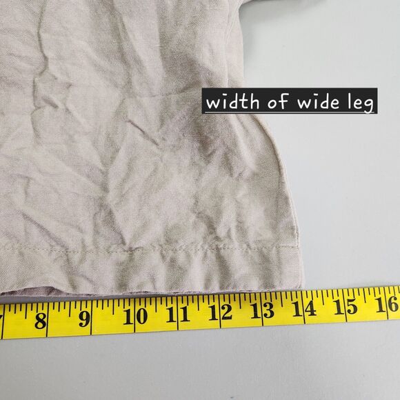 A New Day Womens Cropped Linen Pants Size XXL Wide Leg Beachy Neutral Vaca Tan - Picture 11 of 13